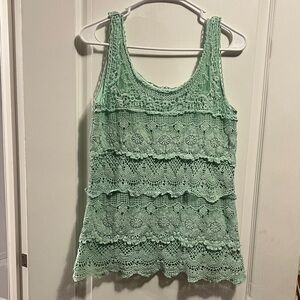 Dressbarn Mint Green Lace Tank‎ Top
